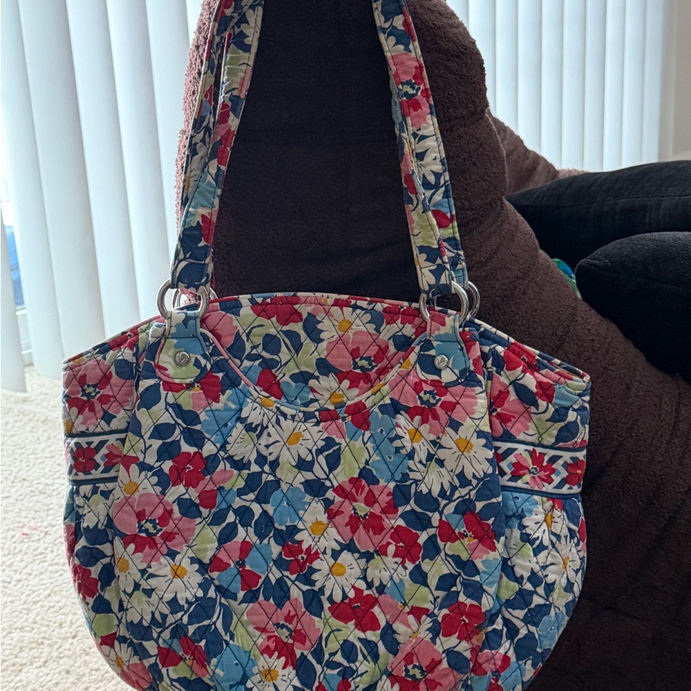 Vera Bradley Blue and Red Floral Shoulder Bag